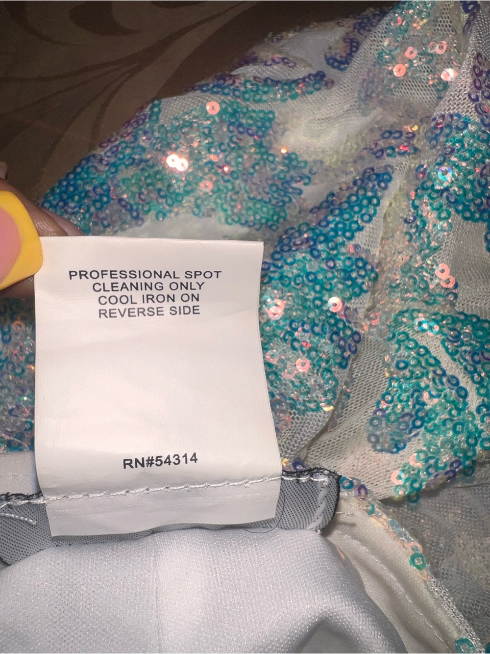 Windsor Iredescent Blue Sequin Damask Bodycon Mini Dress L - Picture 11 of 11